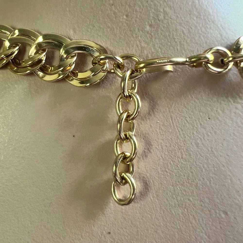 Monet Vintage Gold Tone Chunky Double Curb Link Chain Necklace 18-20